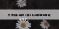 怎样加粉丝群（加入粉丝群具体步骤）