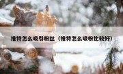 推特怎么吸引粉丝（推特怎么吸粉比较好）