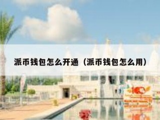 派币钱包怎么开通（派币钱包怎么用）