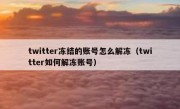 twitter冻结的账号怎么解冻（twitter如何解冻账号）