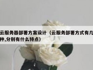 云服务器部署方案设计（云服务部署方式有几种,分别有什么特点）