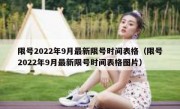 限号2022年9月最新限号时间表格（限号2022年9月最新限号时间表格图片）