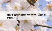 国内手机如何使用Facebook（怎么用手机吗）
