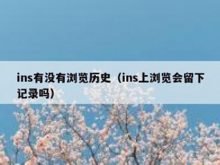 ins有没有浏览历史（ins上浏览会留下记录吗）