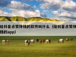 给抖音点赞挣钱的软件叫什么（给抖音点赞挣钱的app）