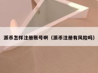 派币怎样注册账号啊（派币注册有风险吗）
