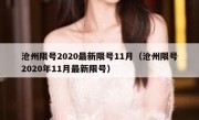 沧州限号2020最新限号11月（沧州限号2020年11月最新限号）