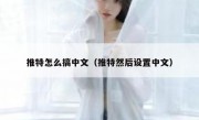 推特怎么搞中文（推特然后设置中文）