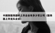 中国做服务器的上市企业有多少家公司（服务器上市龙头企业）