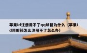 苹果id注册用不了qq邮箱为什么（苹果id用邮箱怎么注册不了怎么办）