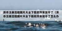 派币注册流程图片大全下载软件安装不了（派币注册流程图片大全下载软件安装不了怎么办）
