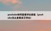 youtube如何查看评论回复（youtube怎么查看自己评论）