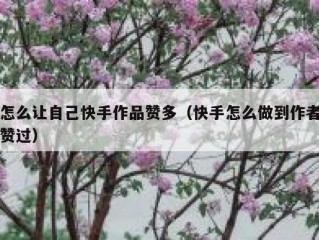 怎么让自己快手作品赞多（快手怎么做到作者赞过）
