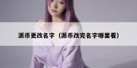 派币更改名字（派币改完名字哪里看）