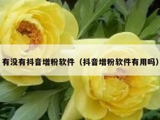 有没有抖音增粉软件（抖音增粉软件有用吗）