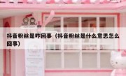 抖音粉丝是咋回事（抖音粉丝是什么意思怎么回事）