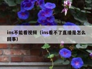 ins不能看视频（ins看不了直播是怎么回事）