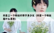 抖音上一个粉丝约等于多少元（抖音一个粉丝是什么意思）