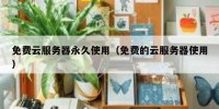 免费云服务器永久使用（免费的云服务器使用）