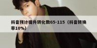 抖音预计提升转化数65-115（抖音转换率10%）