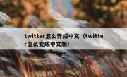 twitter怎么弄成中文（twitter怎么变成中文版）