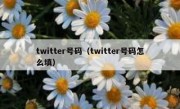 twitter号码（twitter号码怎么填）