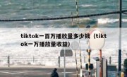 tiktok一百万播放量多少钱（tiktok一万播放量收益）