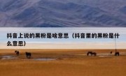 抖音上说的黑粉是啥意思（抖音里的黑粉是什么意思）