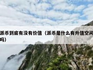 派币到底有没有价值（派币是什么有升值空间吗）
