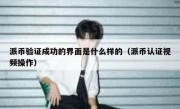 派币验证成功的界面是什么样的（派币认证视频操作）