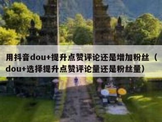 用抖音dou+提升点赞评论还是增加粉丝（dou+选择提升点赞评论量还是粉丝量）