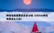 跨境电商需要投资多少钱（tiktok跨境电商怎么入驻）
