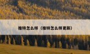 推特怎么样（推特怎么样更新）