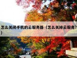 怎么关闭手机的云服务器（怎么关掉云服务?）