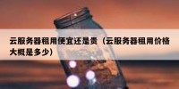 云服务器租用便宜还是贵（云服务器租用价格大概是多少）