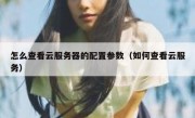 怎么查看云服务器的配置参数（如何查看云服务）