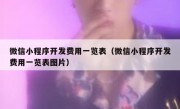微信小程序开发费用一览表（微信小程序开发费用一览表图片）