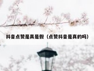 抖音点赞是真是假（点赞抖音是真的吗）