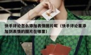 快手评论怎么添加表情图片呢（快手评论里添加到表情的图片在哪里）