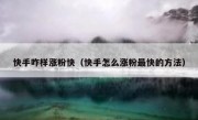 快手咋样涨粉快（快手怎么涨粉最快的方法）