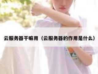 云服务器干嘛用（云服务器的作用是什么）