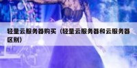 轻量云服务器购买（轻量云服务器和云服务器区别）