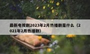 最新电视剧2023年2月热播剧是什么（2021年2月热播剧）