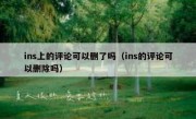 ins上的评论可以删了吗（ins的评论可以删除吗）