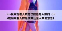 ins视频观看人数是次数还是人数的（ins视频观看人数是次数还是人数的意思）