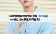ins粉丝增长数量如何查看（instagram粉丝增长数量如何查看）