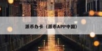 派币办卡（派币APP中国）