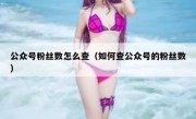 公众号粉丝数怎么查（如何查公众号的粉丝数）