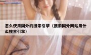 怎么使用国外的搜索引擎（搜索国外网站用什么搜索引擎）