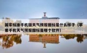 国家标准手机版天气预报图标是什么样子（苹果手机天气预报图标是哪个软件）